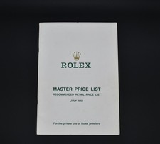 Rolex Master Price List 2001 -