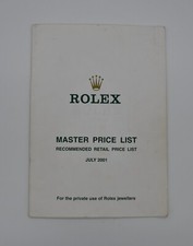 Rolex Master Price List 2001 -