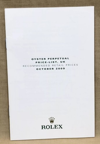 Rolex price list 2009 - list, uk